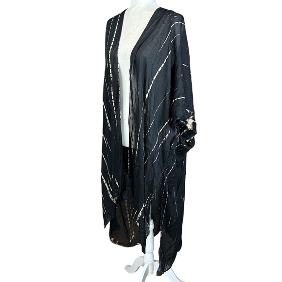 Soft Surroundings Caftan Duster OS Boho Flowy Open Front Long Topper - Picture 6 of 7